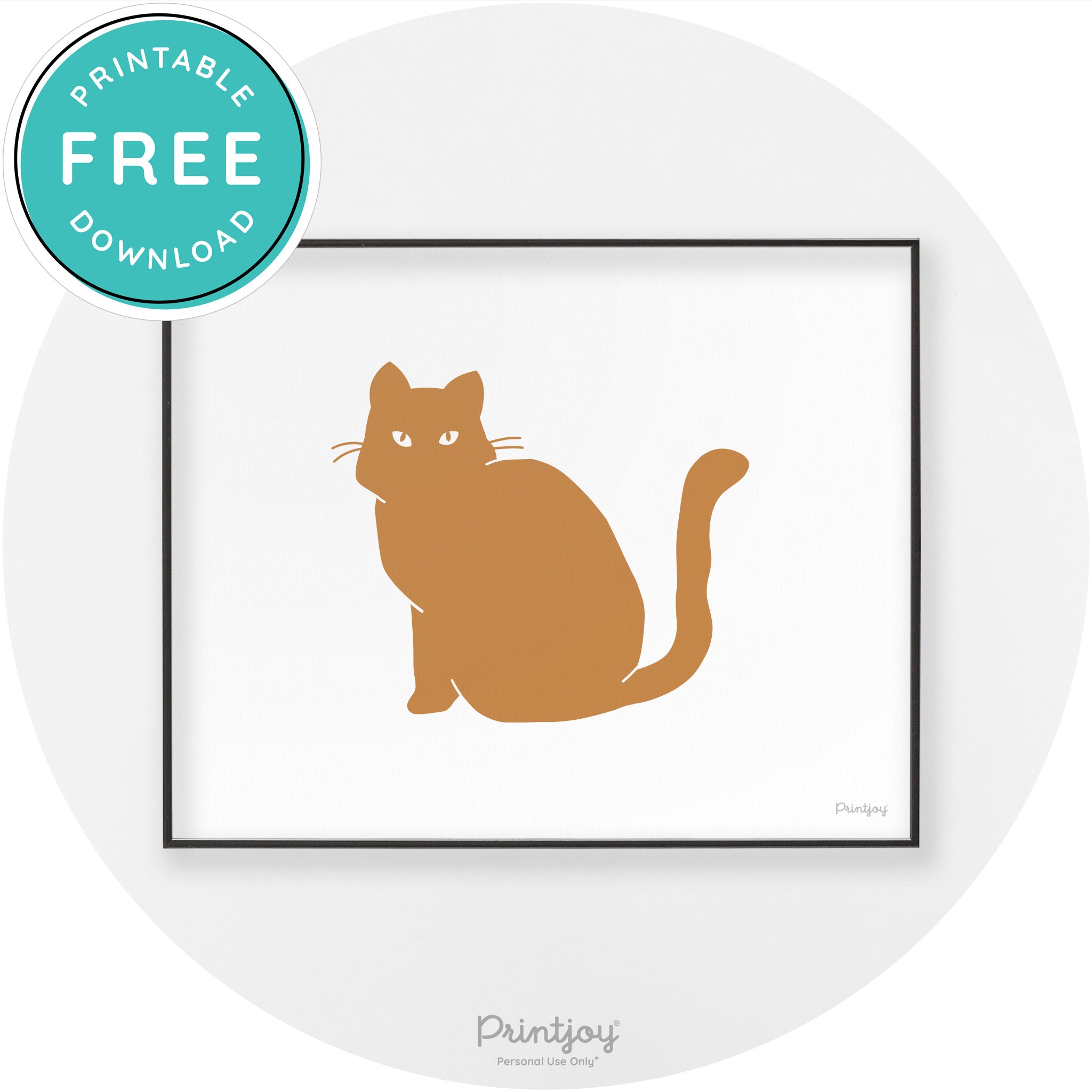 Halloween Spooky Cat Modern Chic Wall Art Decor Printable - Printjoy