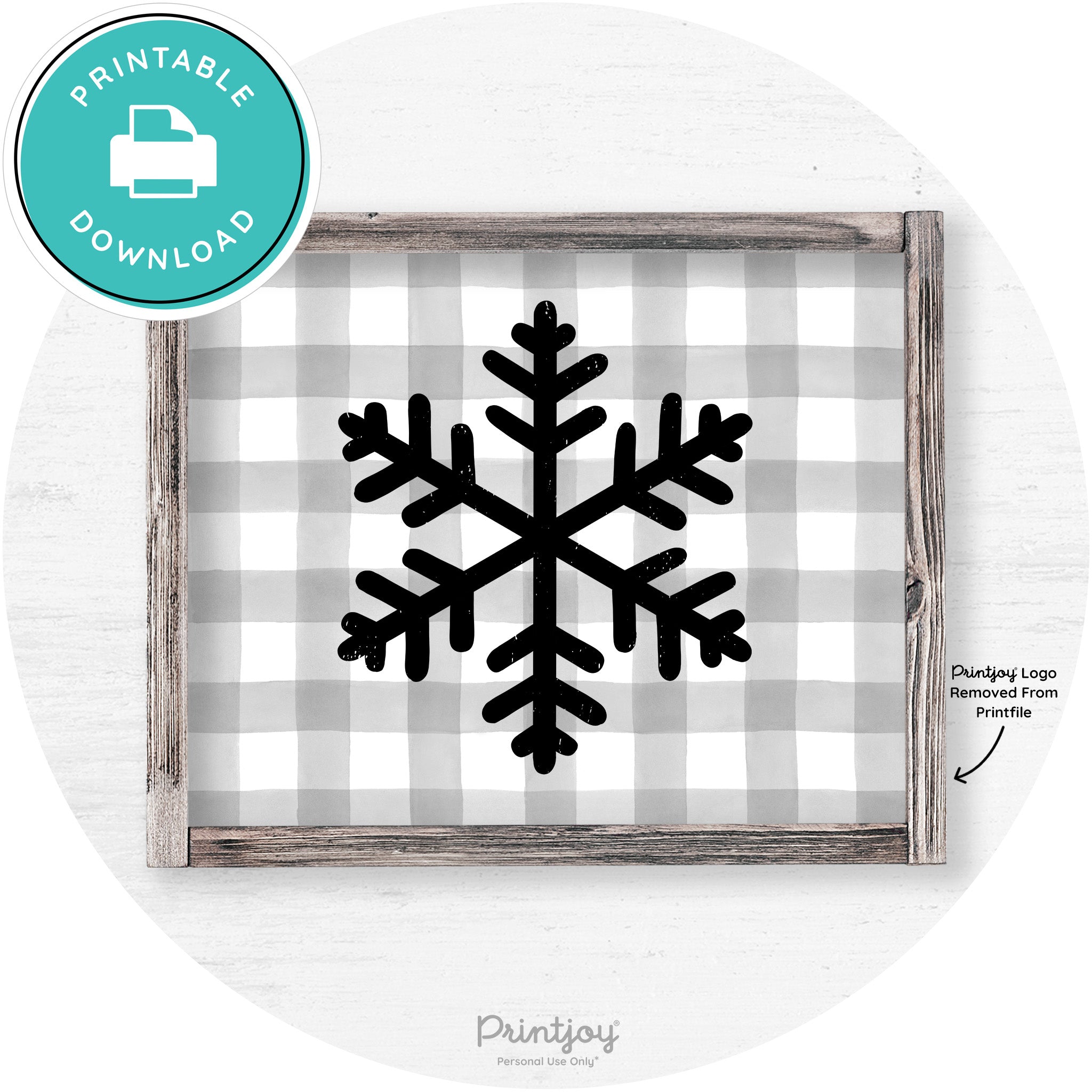 Snowflake Silhouette Winter Farmhouse Wall Art Decor Free Printable - Printjoy