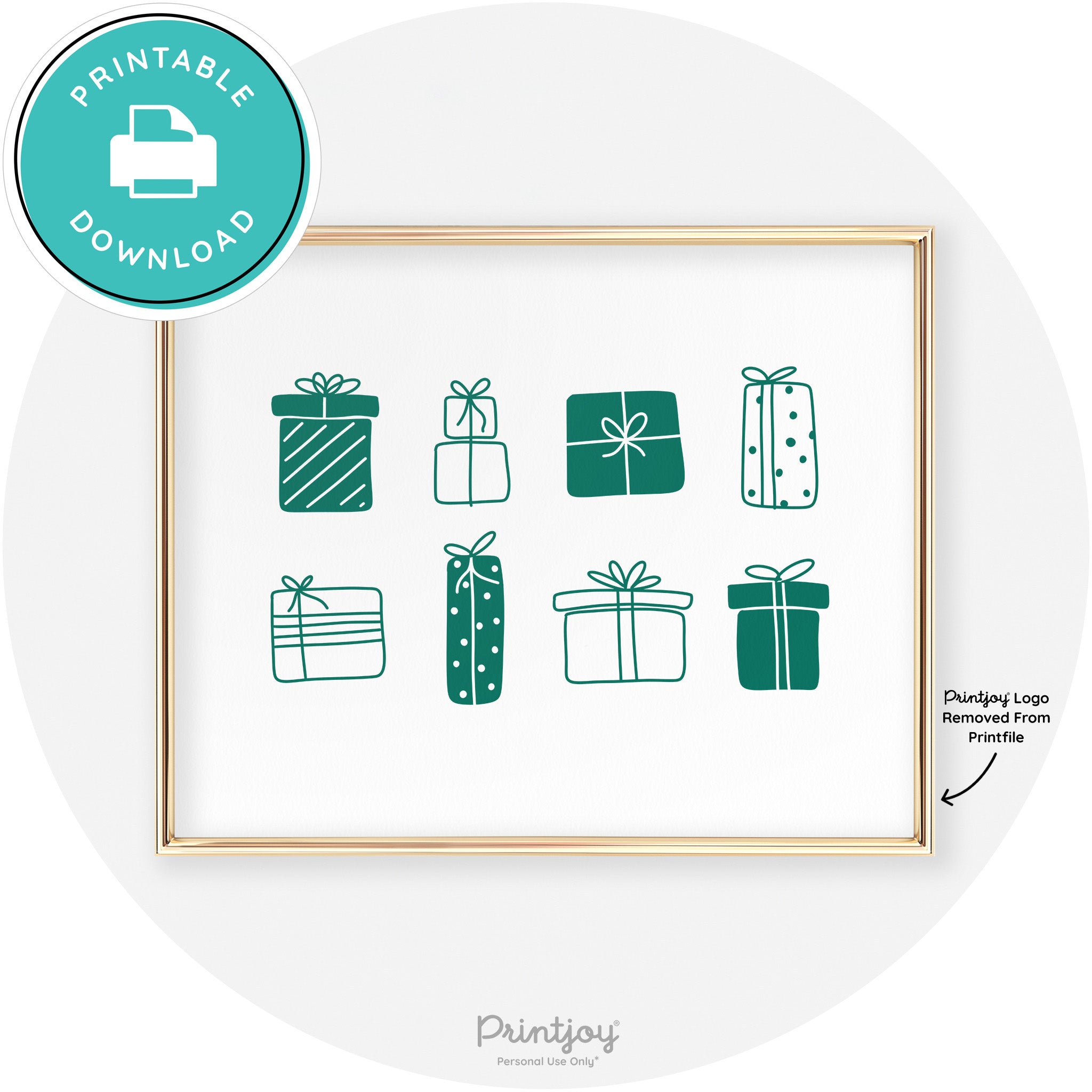 Presents Christmas Gifts Cute Modern Chic Wall Art Free Printable - Printjoy