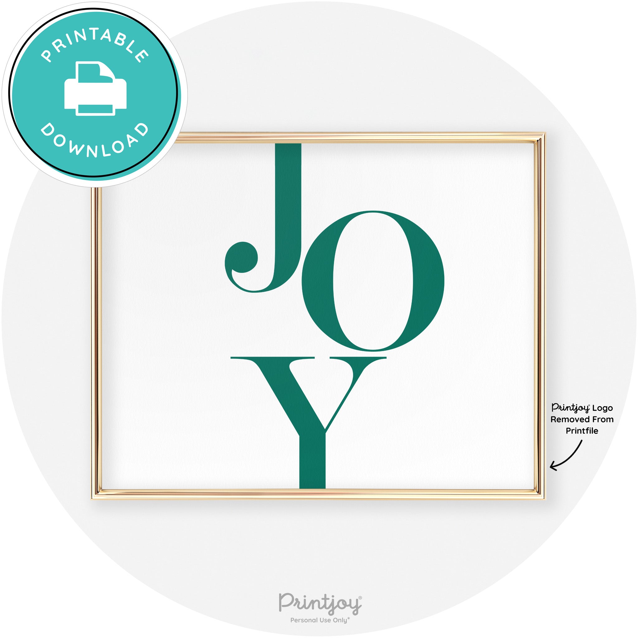 Joy Typography Cute Simple Modern Wall Art Decor Free Printable - Printjoy