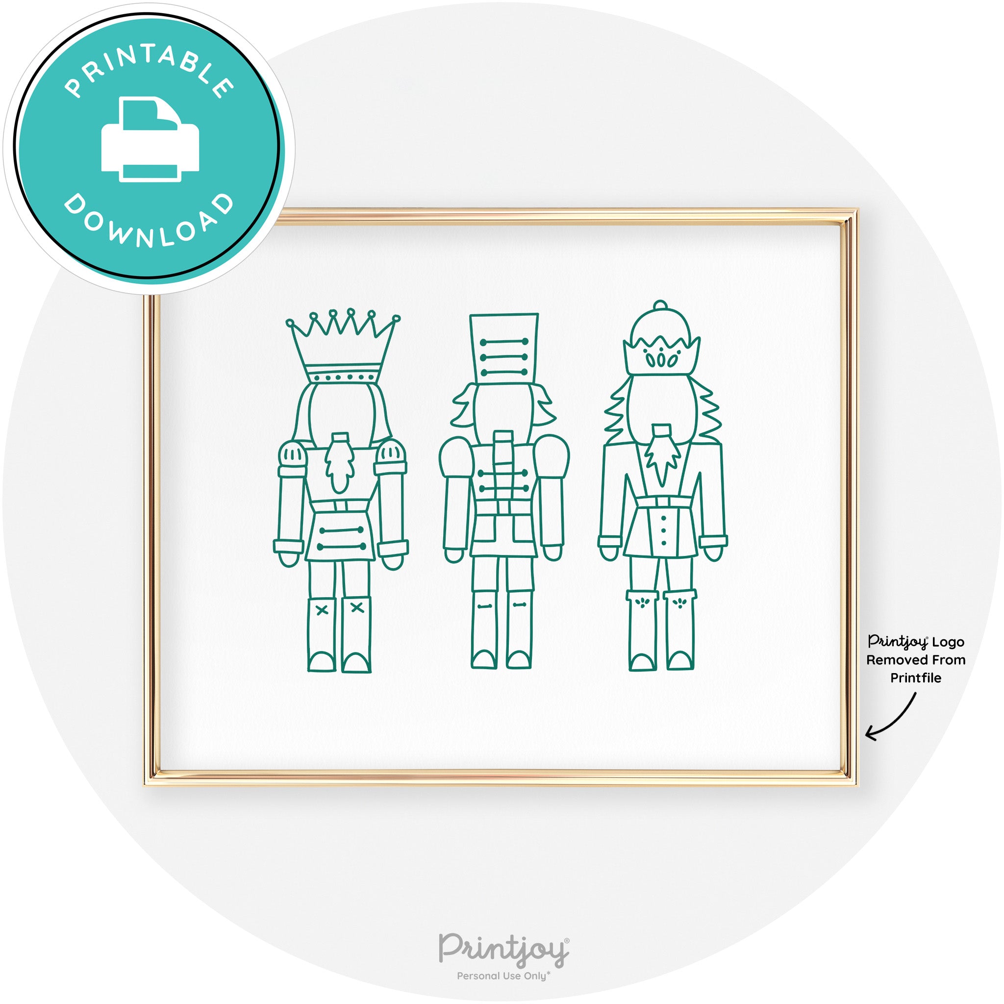 Nutcrackers Line Art Cute Modern Chic Wall Art Decor Free Printable - Printjoy