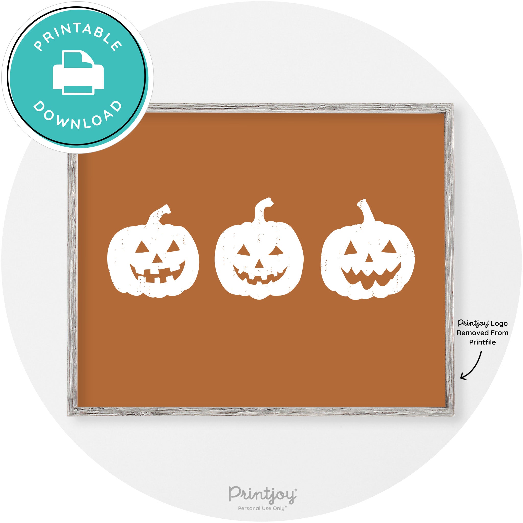 Halloween Jack O Lantern Pumpkins Vintage Wall Art Free Printable - Printjoy