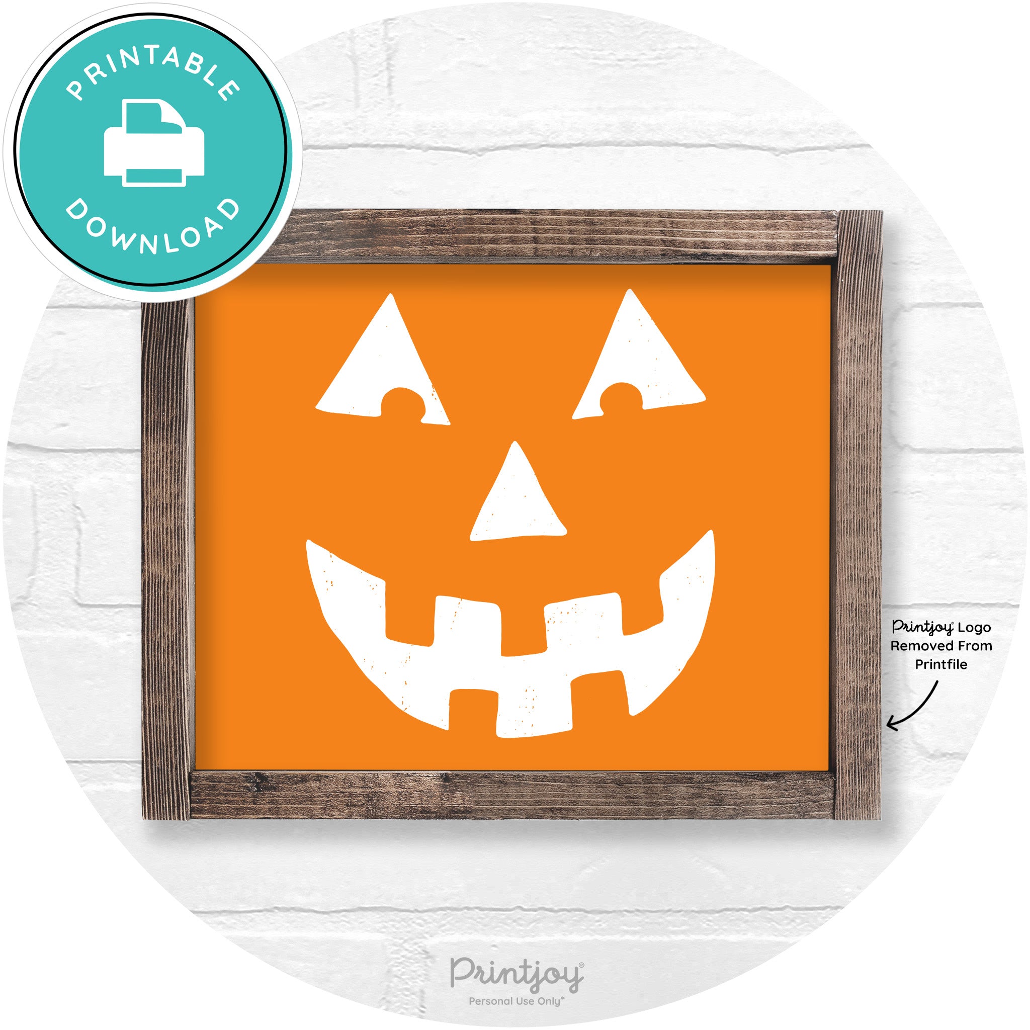 Jack O Lantern Halloween Rustic Farmhouse Wall Art Free Printable - Printjoy