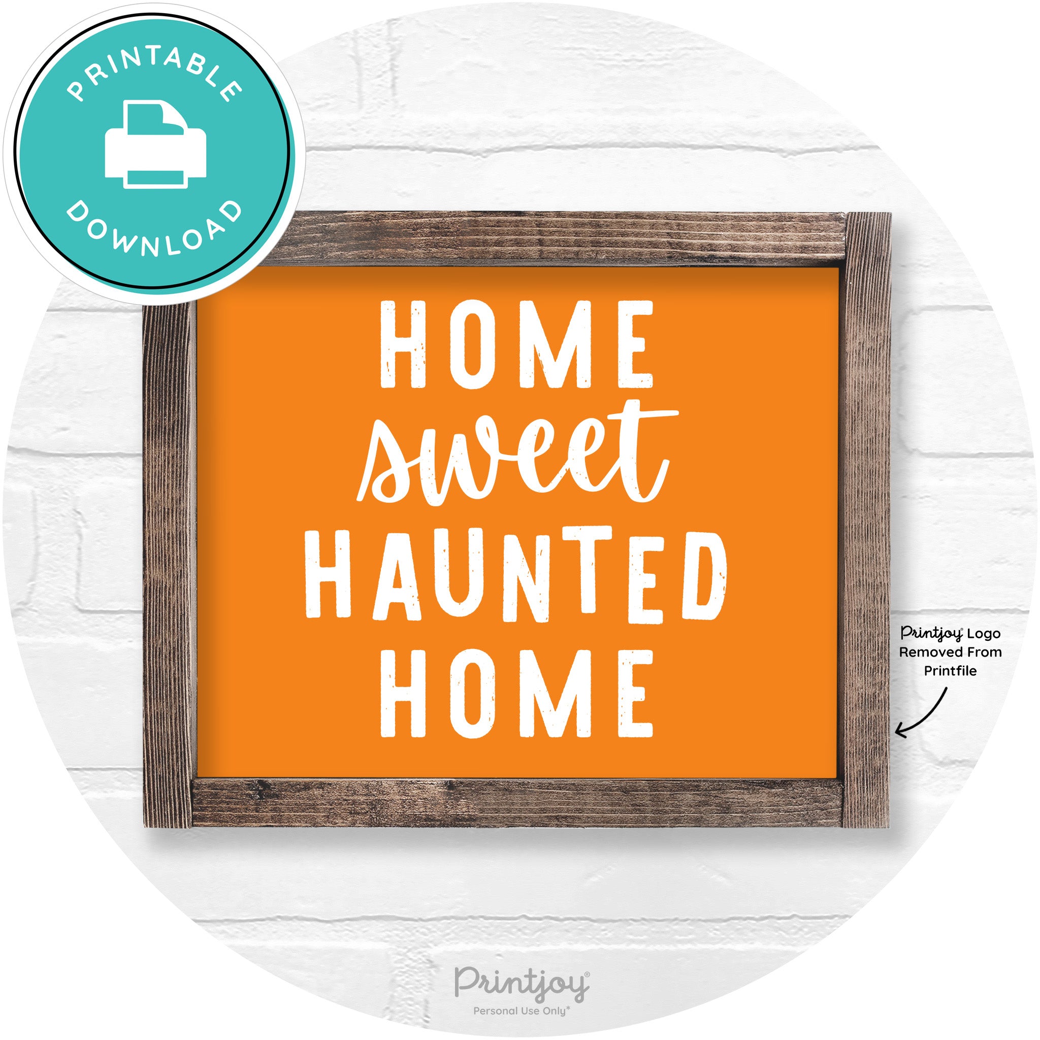 Home Sweet Haunted Home Rustic Halloween Wall Art Free Printable - Printjoy