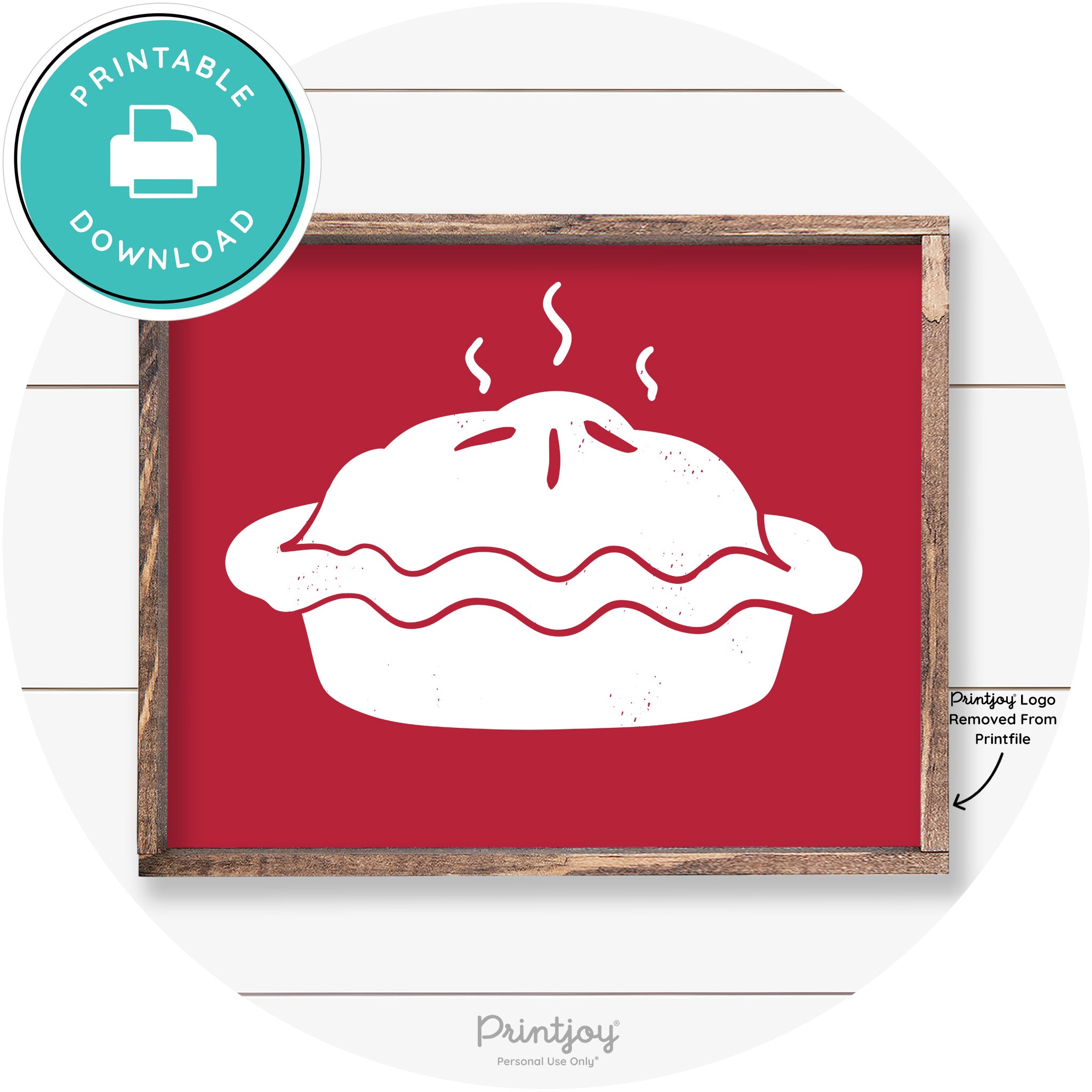 Pie Thanksgiving Desert Cute Farmhouse Wall Art Decor Free Printable - Printjoy