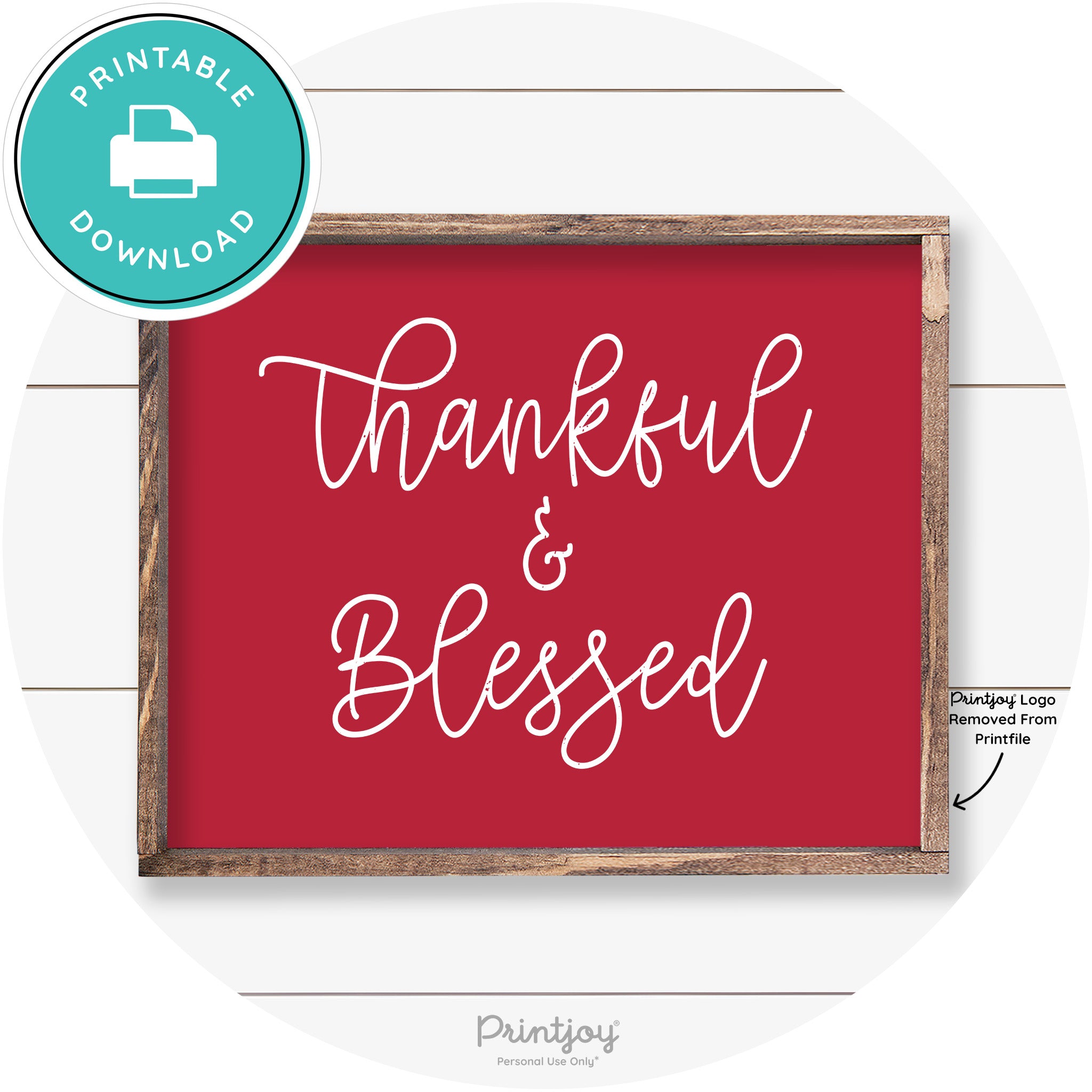 Thankful And Blessed Thanksgiving Farmhouse Wall Art Free Printable - Printjoy