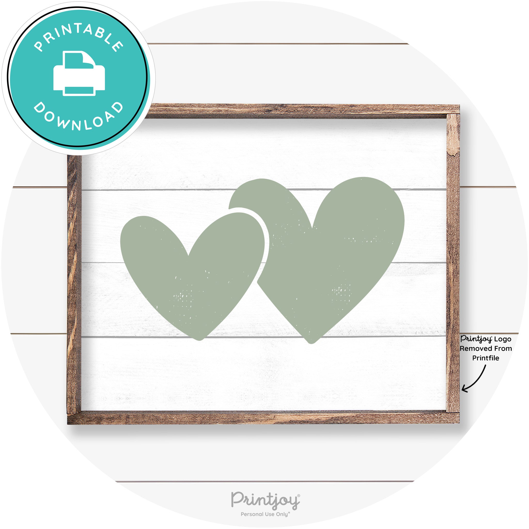 Heart Silhouettes Cute Couples Farmhouse Wall Art Free Printable