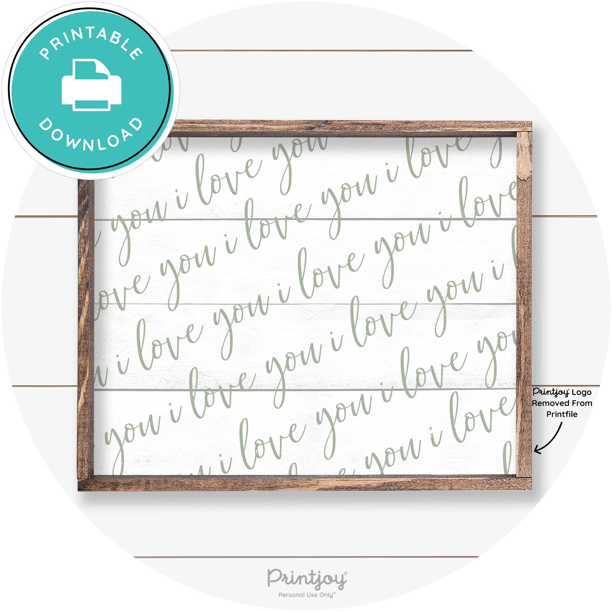 I Love You Pattern Cute Couples Farmhouse Wall Art Free Printable - Printjoy