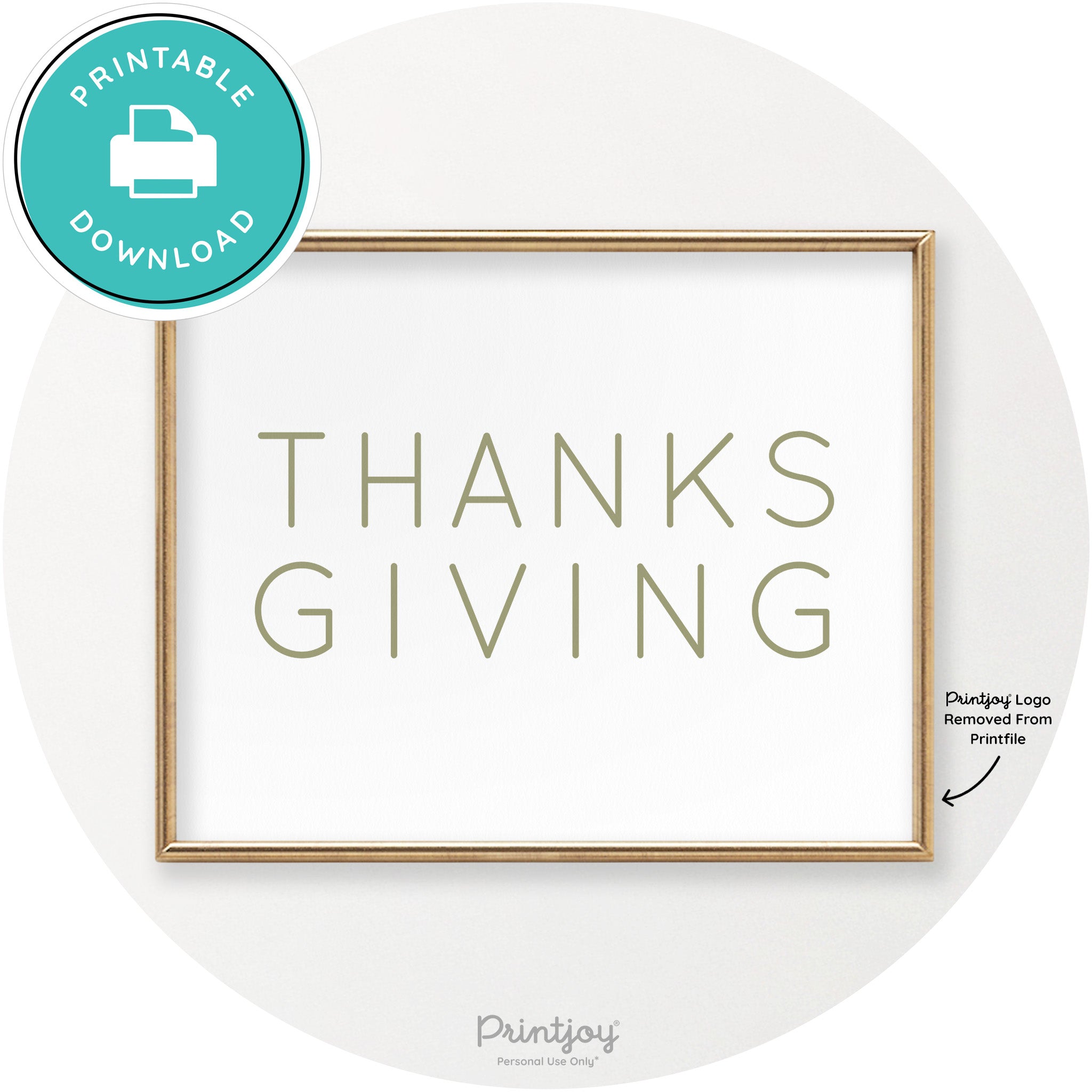 Thanksgiving Cute Typography Modern Chic Wall Art Printable - Printjoy