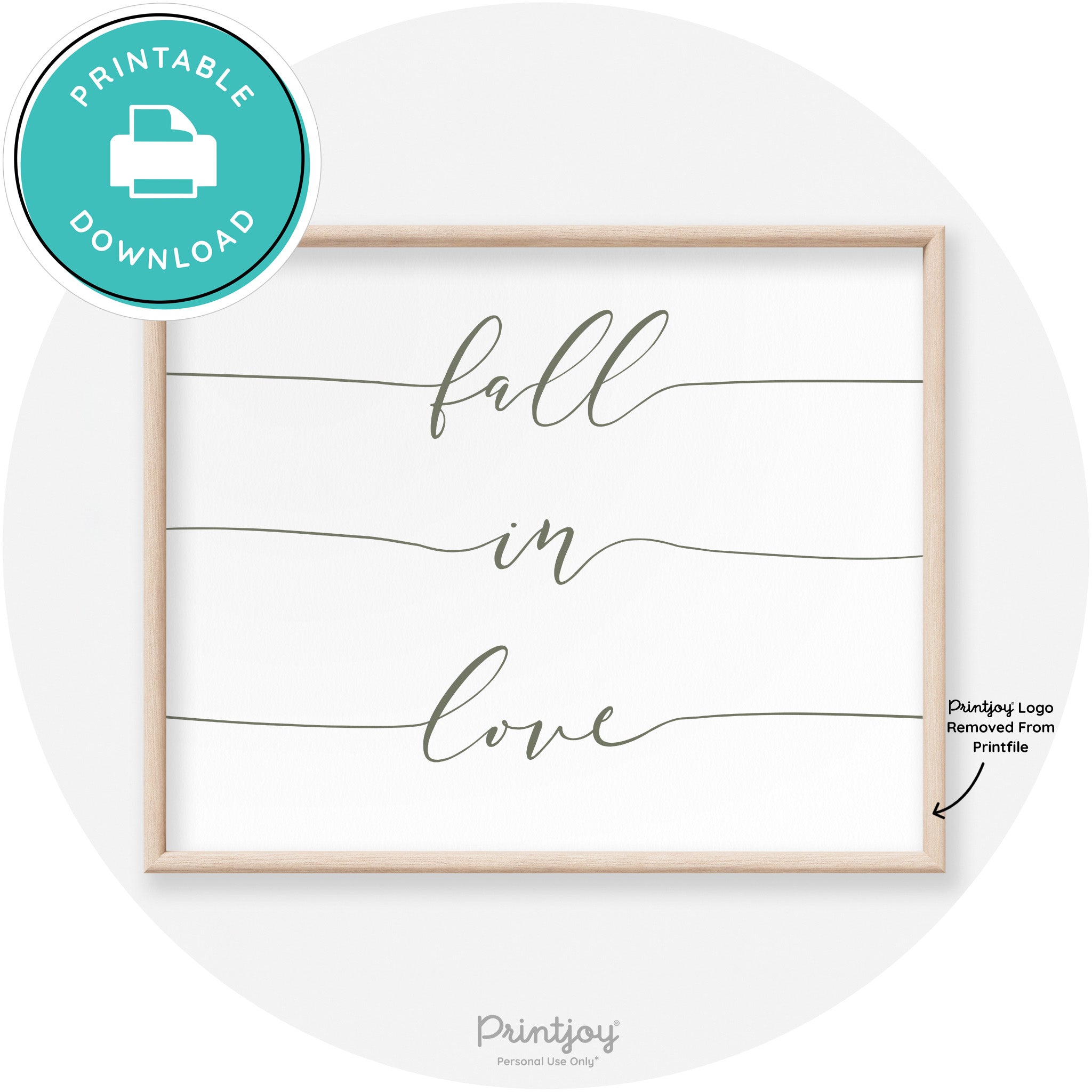 Fall In Love Autumn Modern Transitional Wall Art Decor Free Printable - Printjoy