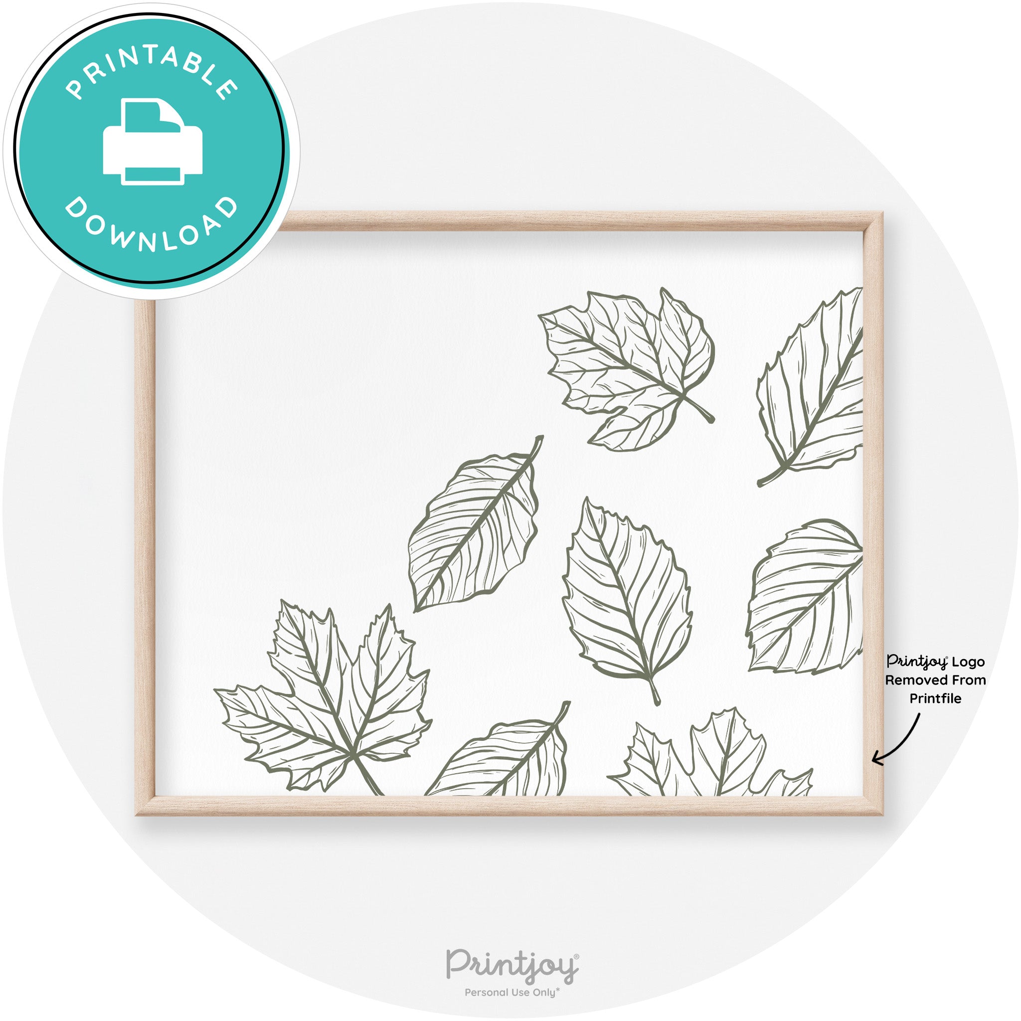 Falling Leaves Drawing Fall Modern Transitional Wall Art Free Printable - Printjoy