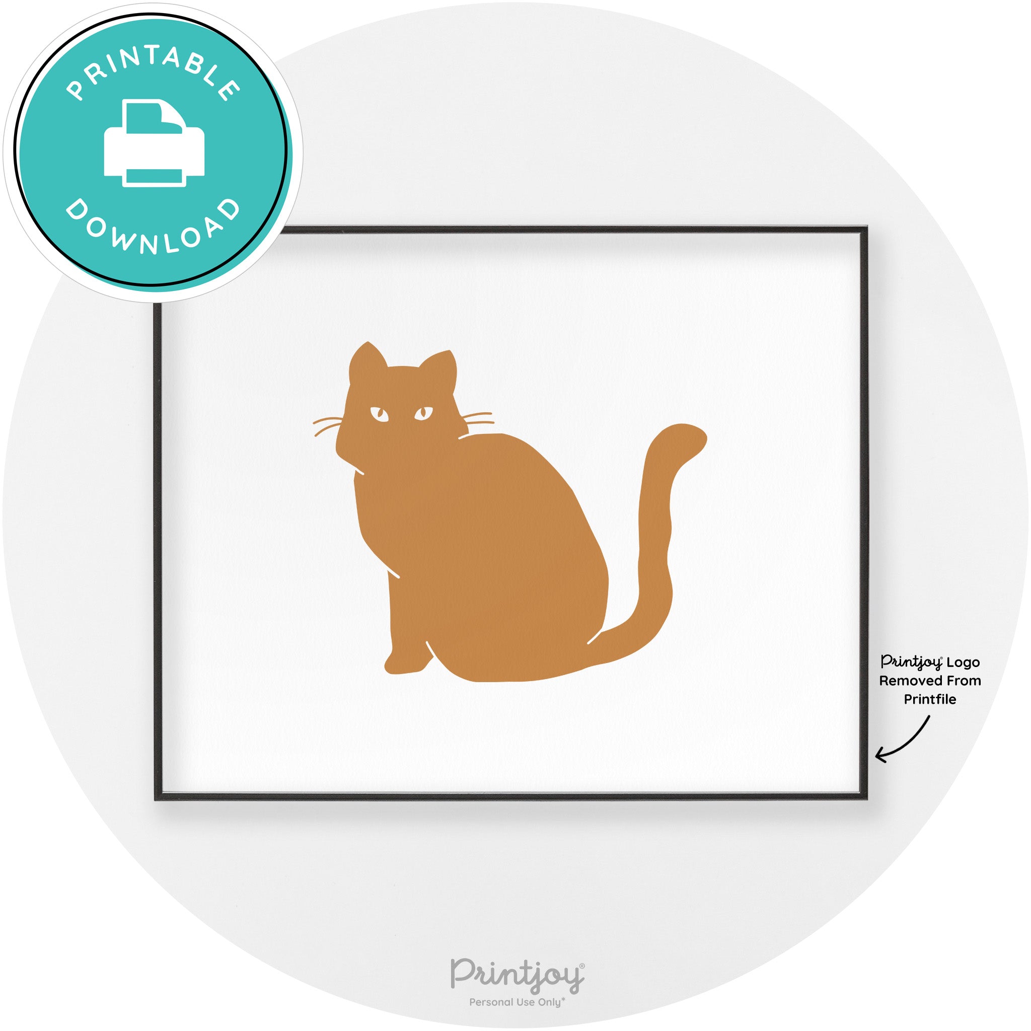 Halloween Spooky Cat Modern Chic Wall Art Decor Printable - Printjoy