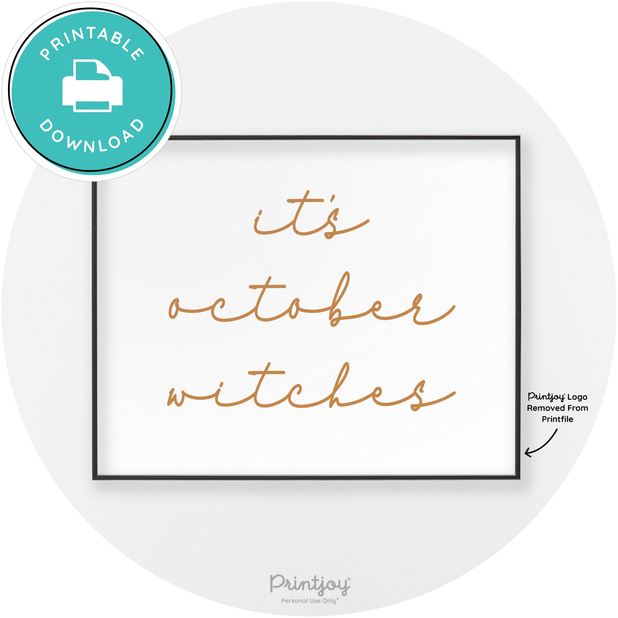 It's October Witches Funny Halloween Chic Wall Art Free Printable - Printjoy