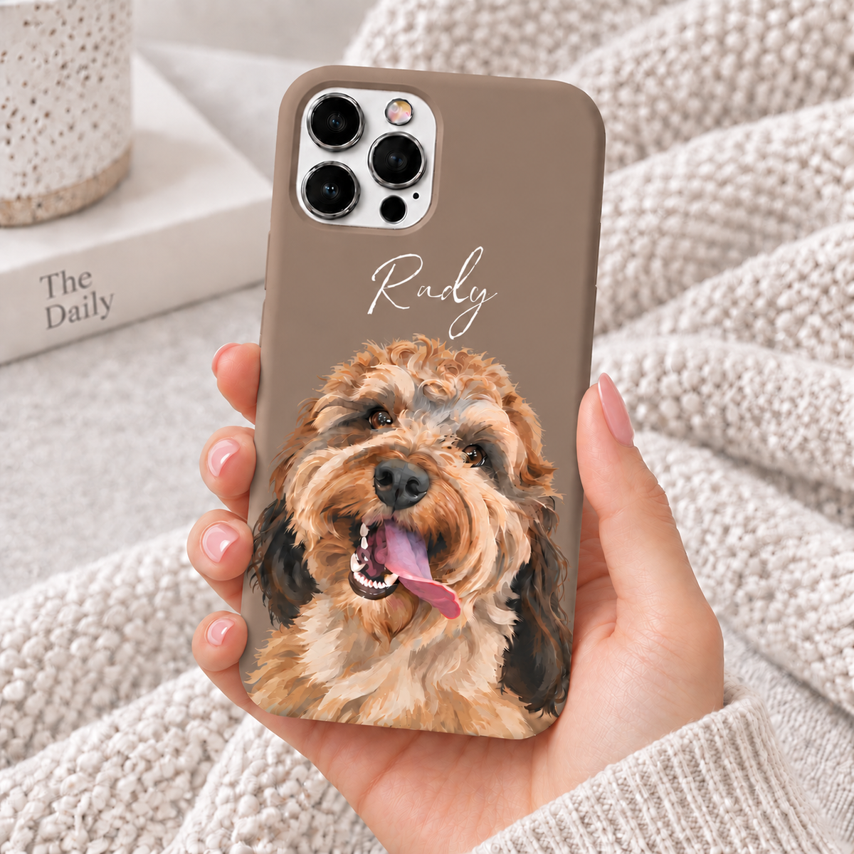 Personalized Painted Dog Name iPhone Case