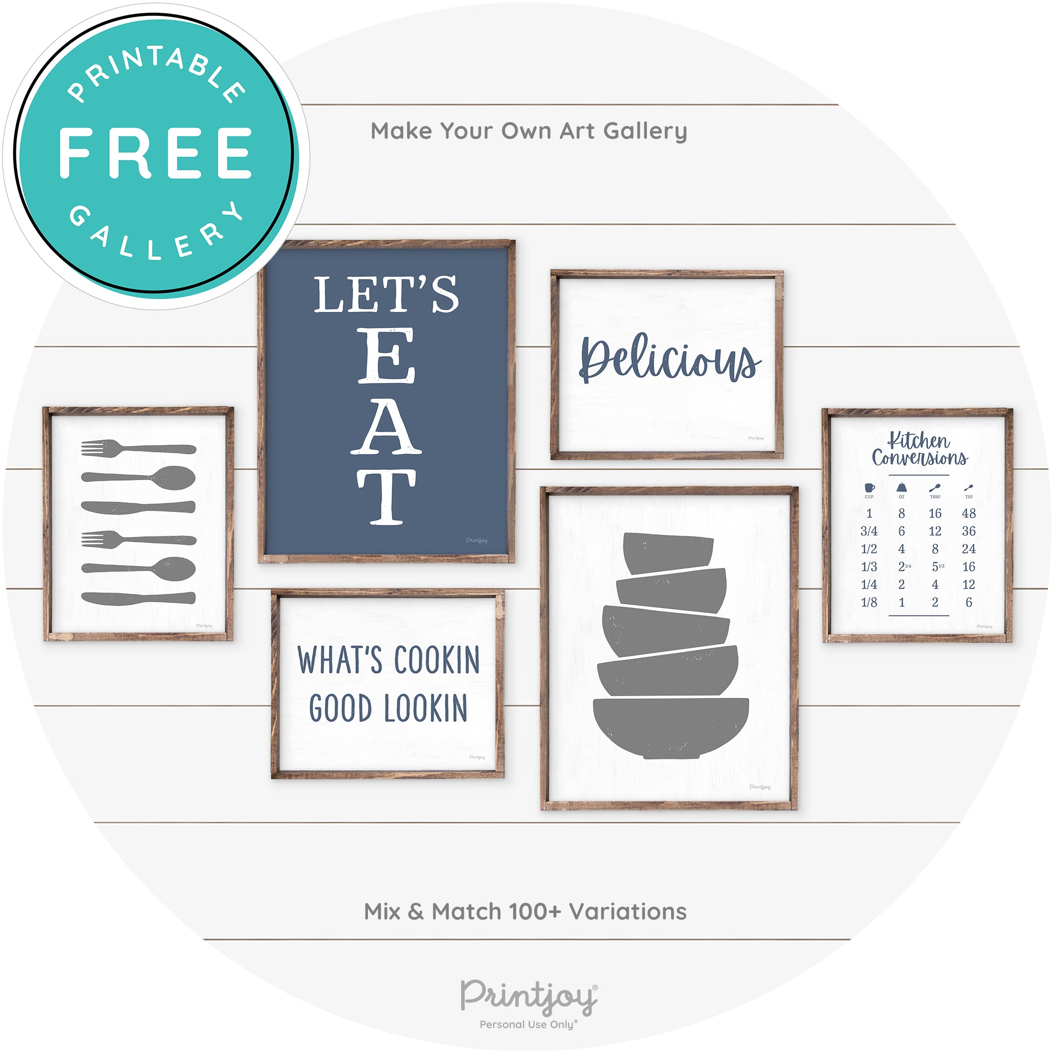 Kitchen Conversions Measuring Guide Farmhouse Art Free Printable - Printjoy