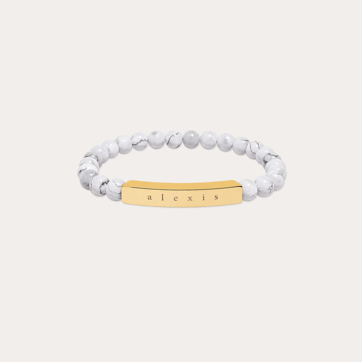 Personalized Natural Stone Engraved Bracelet