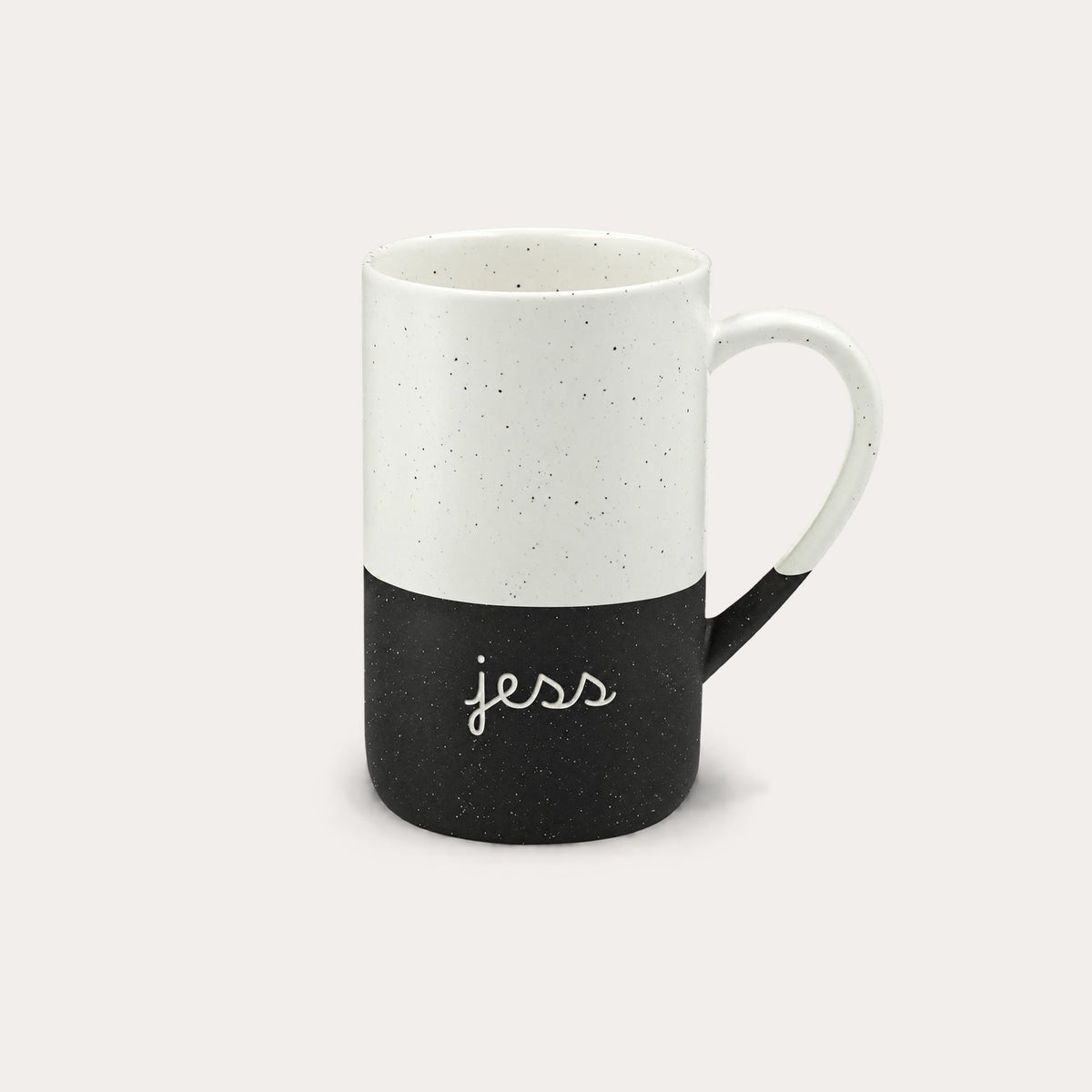 Personalized Speckled B&W Name 13oz Ceramic Mug