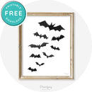 Free Printable Bats Halloween Wall Art Decor Download