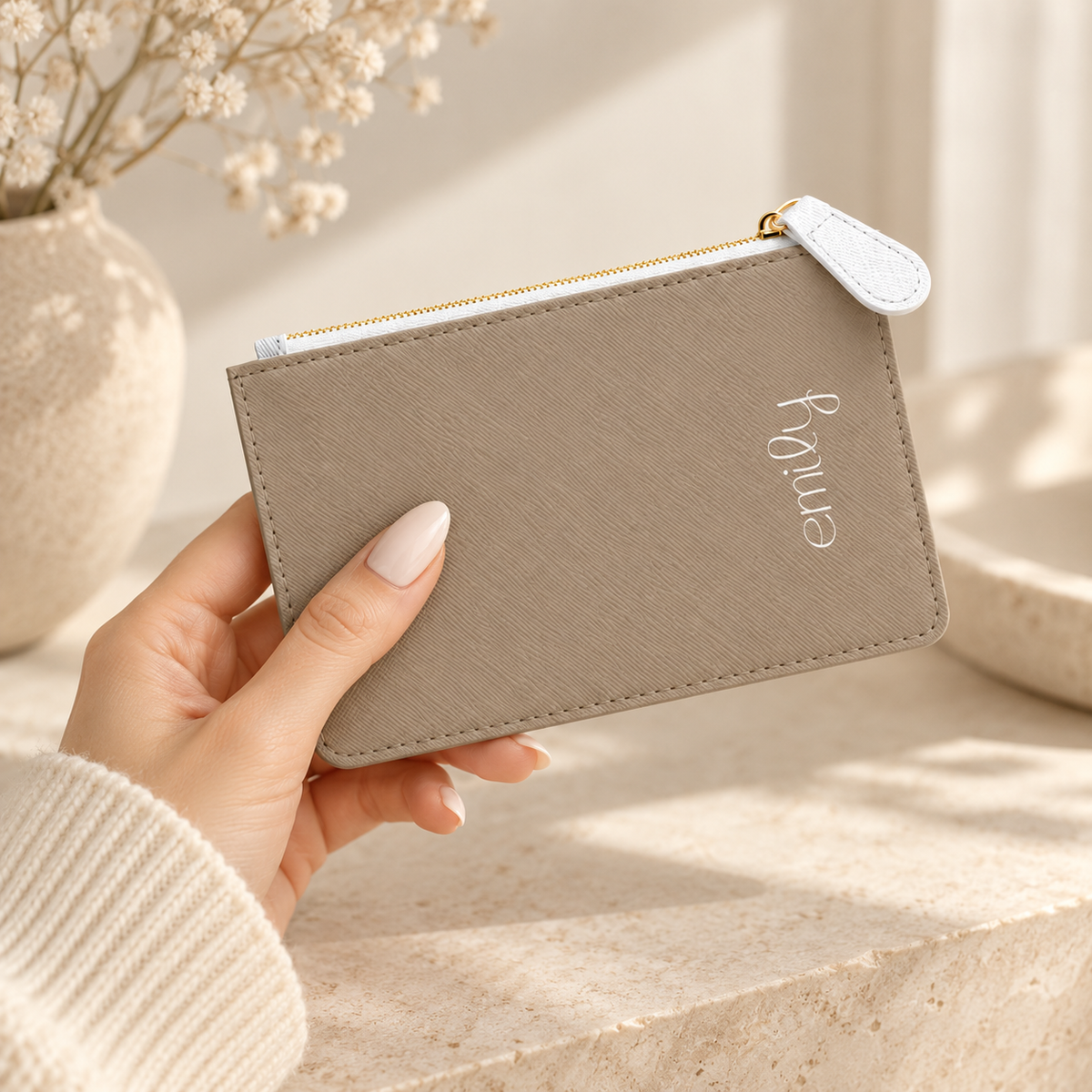 Personalized Name Neutral Mini Clutch Bag