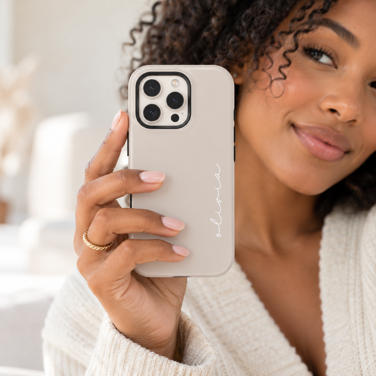 Personalized Name Minimal Hand Script iPhone Case