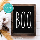 Free Printable Boo Modern Farmhouse Halloween Wall Art Decor Download - Printjoy