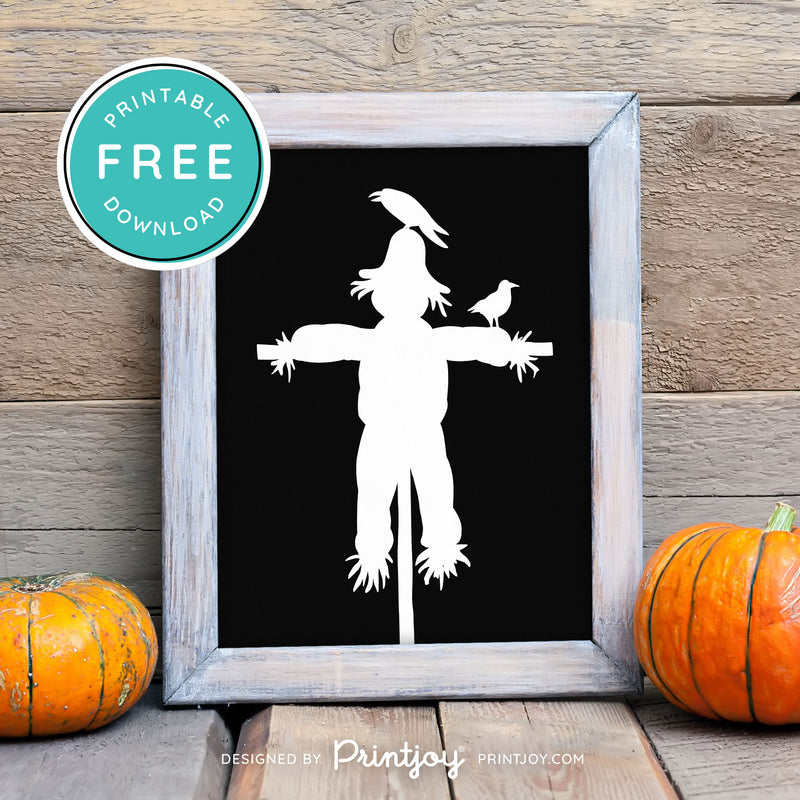 Free Printable Scarecrow Halloween Wall Art Decor Download - Printjoy