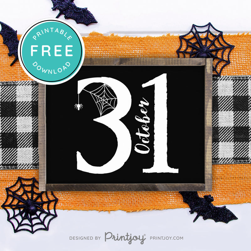 Free Printable October 31 Halloween Wall Art Decor Download - Printjoy