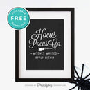 Free Printable Hocus Pocus Co Witches Wanted Apply Within Halloween Wall Art Decor Download - Printjoy