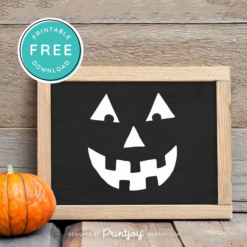 Free Printable Jack O Lantern Pumpkin Face Halloween Wall Art Decor Download - Printjoy