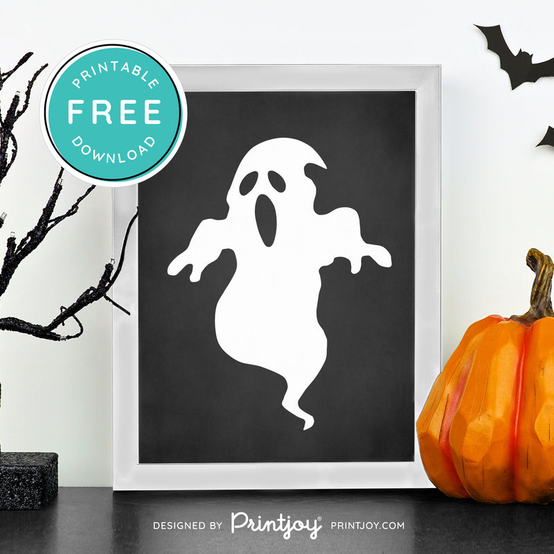 Free Printable Spooky Ghost Halloween Wall Art Decor Download - Printjoy