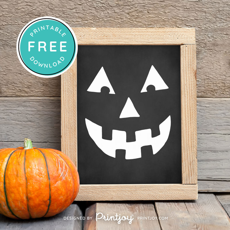 Free Printable Jack O Lantern Pumpkin Face Halloween Wall Art Decor Download - Printjoy