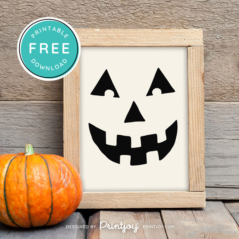 Free Printable Jack O Lantern Pumpkin Face Halloween Wall Art Decor Download - Printjoy