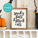 Free Printable Spooky Bats And Black Cats Halloween Wall Art Decor Download - Printjoy