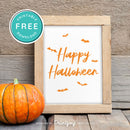 Free Printable Happy Halloween Bats Wall Art Decor Download - Printjoy