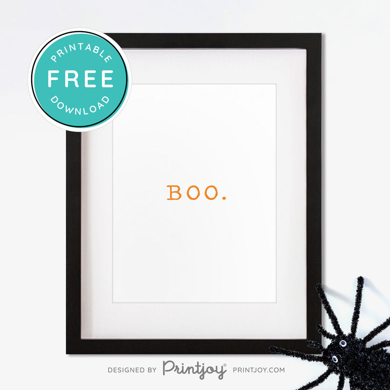 Free Printable Mini Boo Halloween Wall Art Decor Download - Printjoy