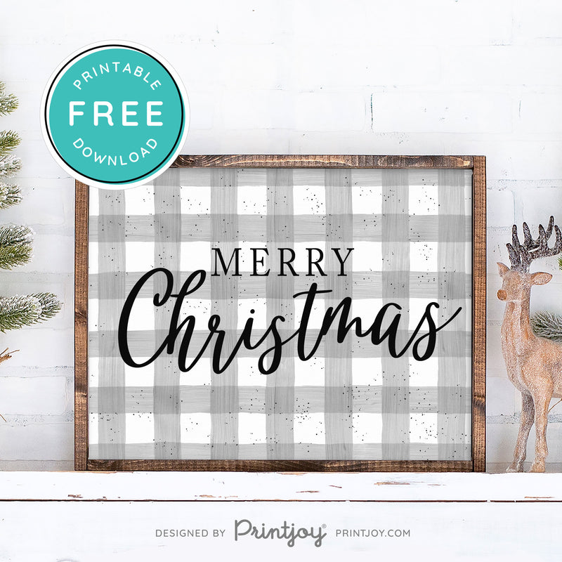 Free Printable Merry Christmas Snow Winter Wall Art Decor Download - Printjoy