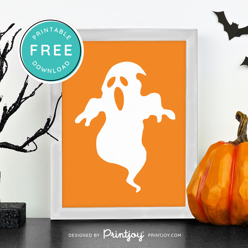 Free Printable Spooky Ghost Halloween Wall Art Decor Download - Printjoy