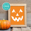 Free Printable Jack O Lantern Pumpkin Face Halloween Wall Art Decor Download - Printjoy