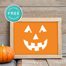 Free Printable Jack O Lantern Pumpkin Face Halloween Wall Art Decor Download - Printjoy