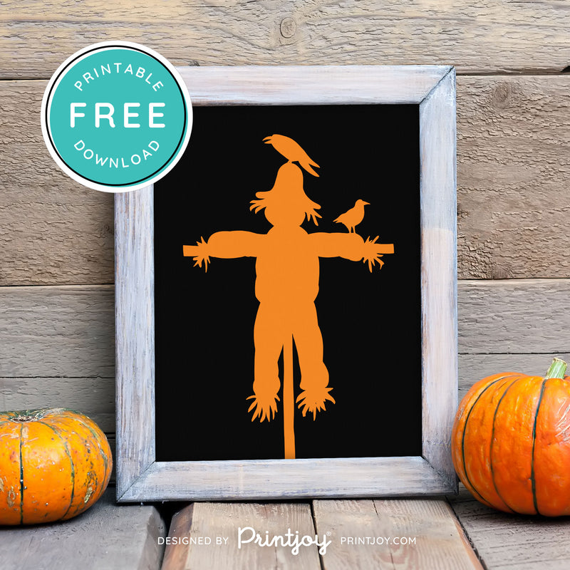 Free Printable Scarecrow Halloween Wall Art Decor Download - Printjoy