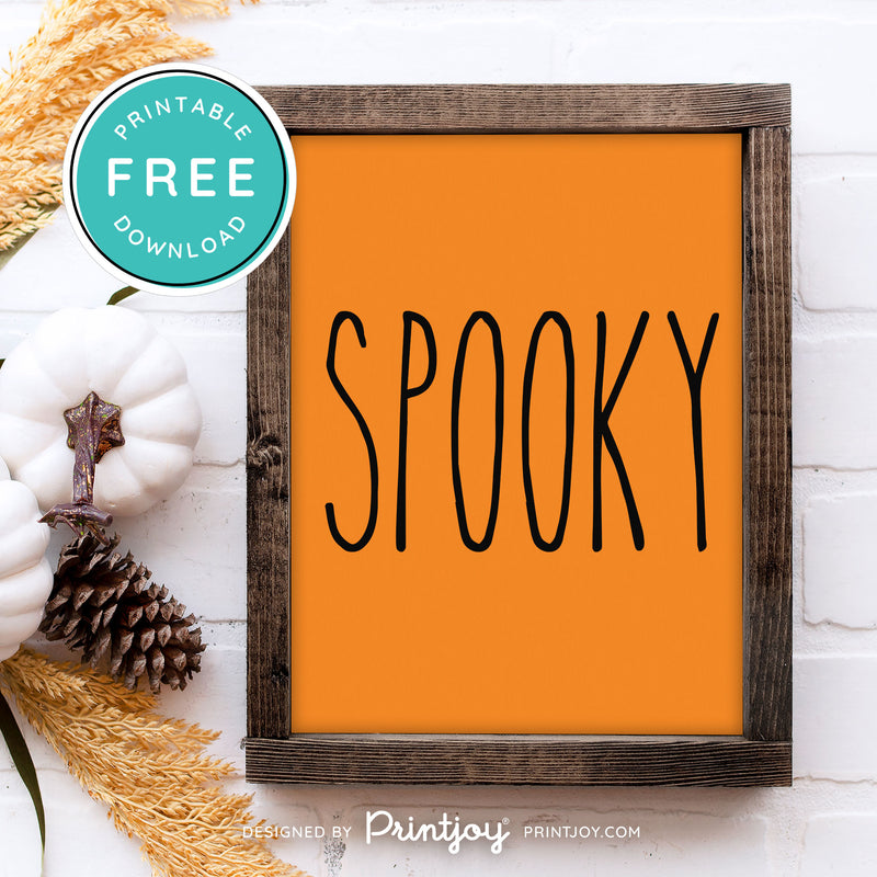 Free Printable Spooky Modern Farmhouse Halloween Wall Art Decor Download - Printjoy