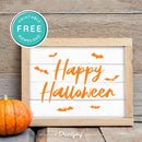 Free Printable Happy Halloween Bats Wall Art Decor Download - Printjoy