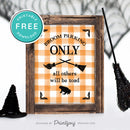 Free Printable Broom Parking Only All Others Will Be Toad Halloween Wall Art Decor Download - Printjoy