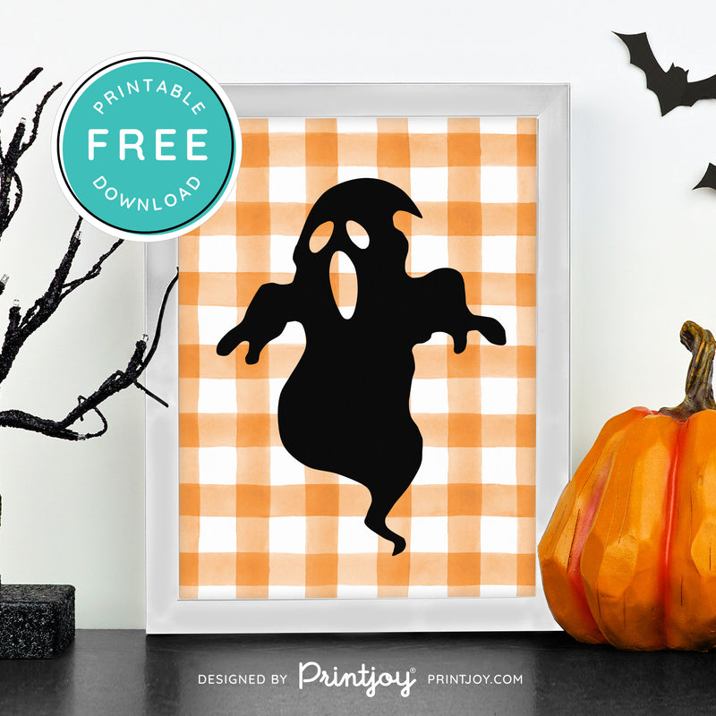 Free Printable Spooky Ghost Halloween Wall Art Decor Download - Printjoy