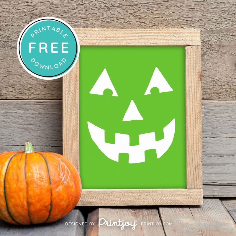 Free Printable Jack O Lantern Pumpkin Face Halloween Wall Art Decor Download - Printjoy