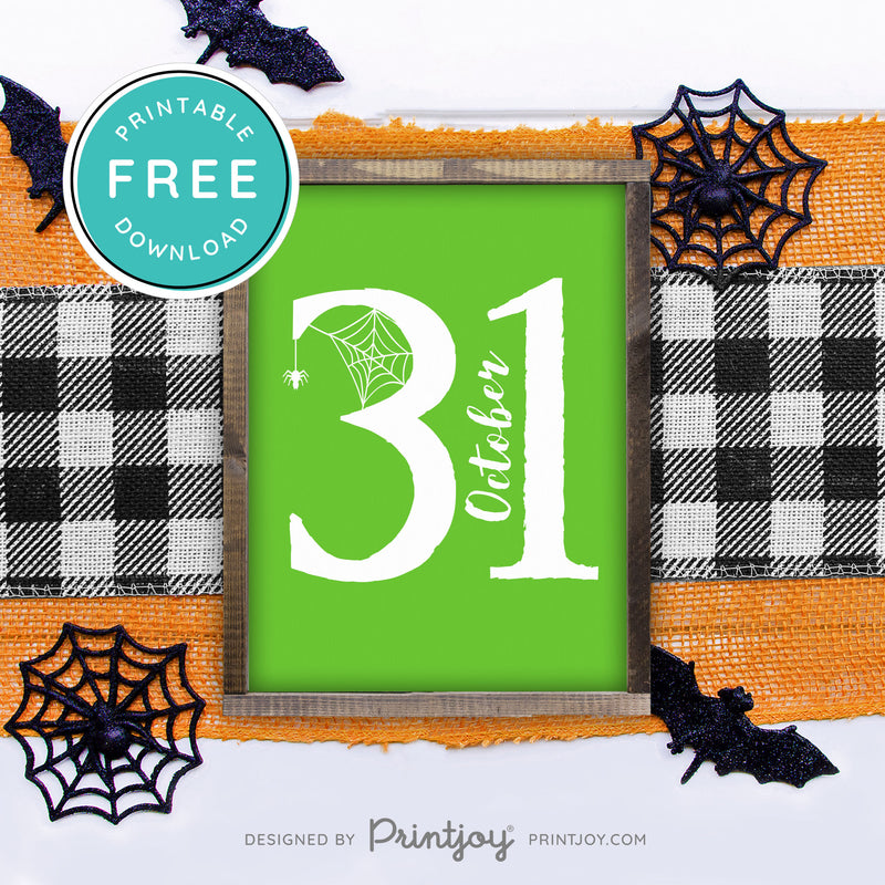 Free Printable October 31 Halloween Wall Art Decor Download - Printjoy