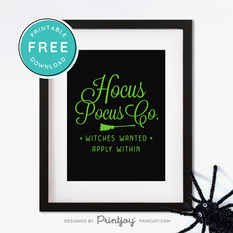 Free Printable Hocus Pocus Co Witches Wanted Apply Within Halloween Wall Art Decor Download - Printjoy