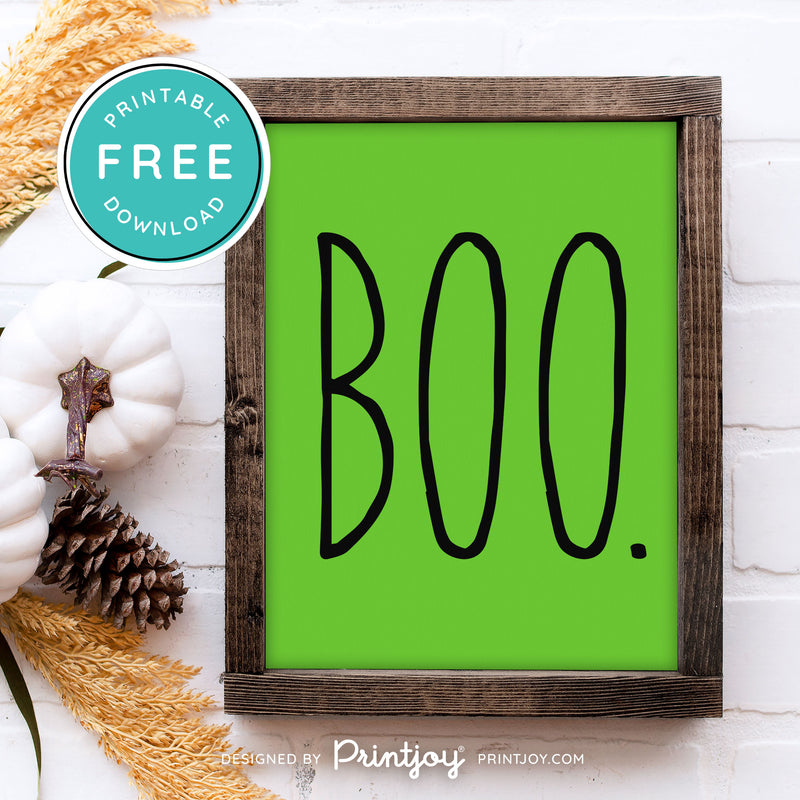 Free Printable Boo Modern Farmhouse Halloween Wall Art Decor Download - Printjoy