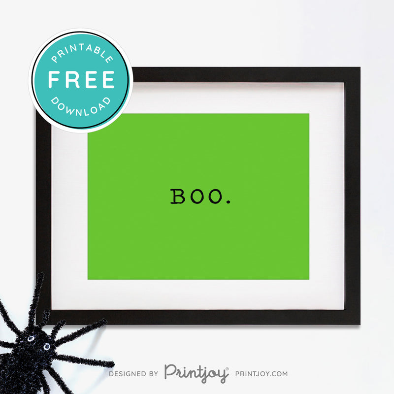 Free Printable Mini Boo Halloween Wall Art Decor Download - Printjoy