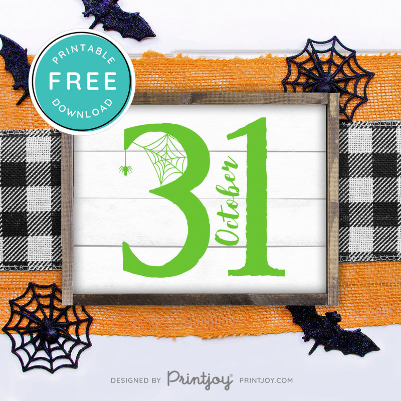 Free Printable October 31 Halloween Wall Art Decor Download - Printjoy